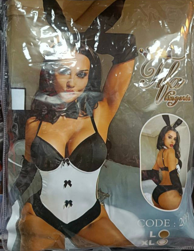 لباس خواب خرگوشی فنردار همراه تل و ساق