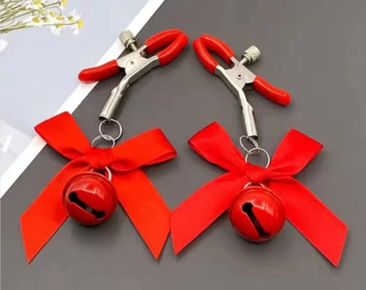 گیره نیپل فانتزی زنگوله ای با گیره فلزی پاپیونی
