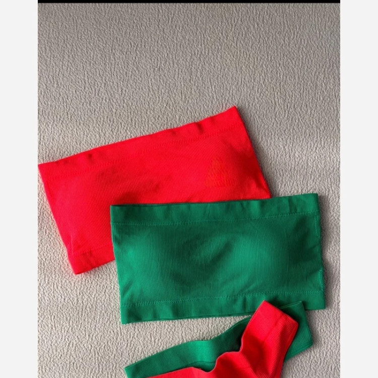 ست باندی کبریتی نیمتنه دکلته کاپدار و شورت لامبادا
