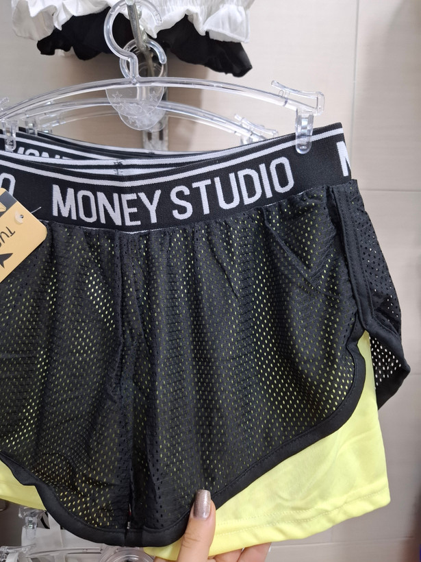 شورتک ورزشی دوتیکه MONEY STUDIOتنفس پذیر