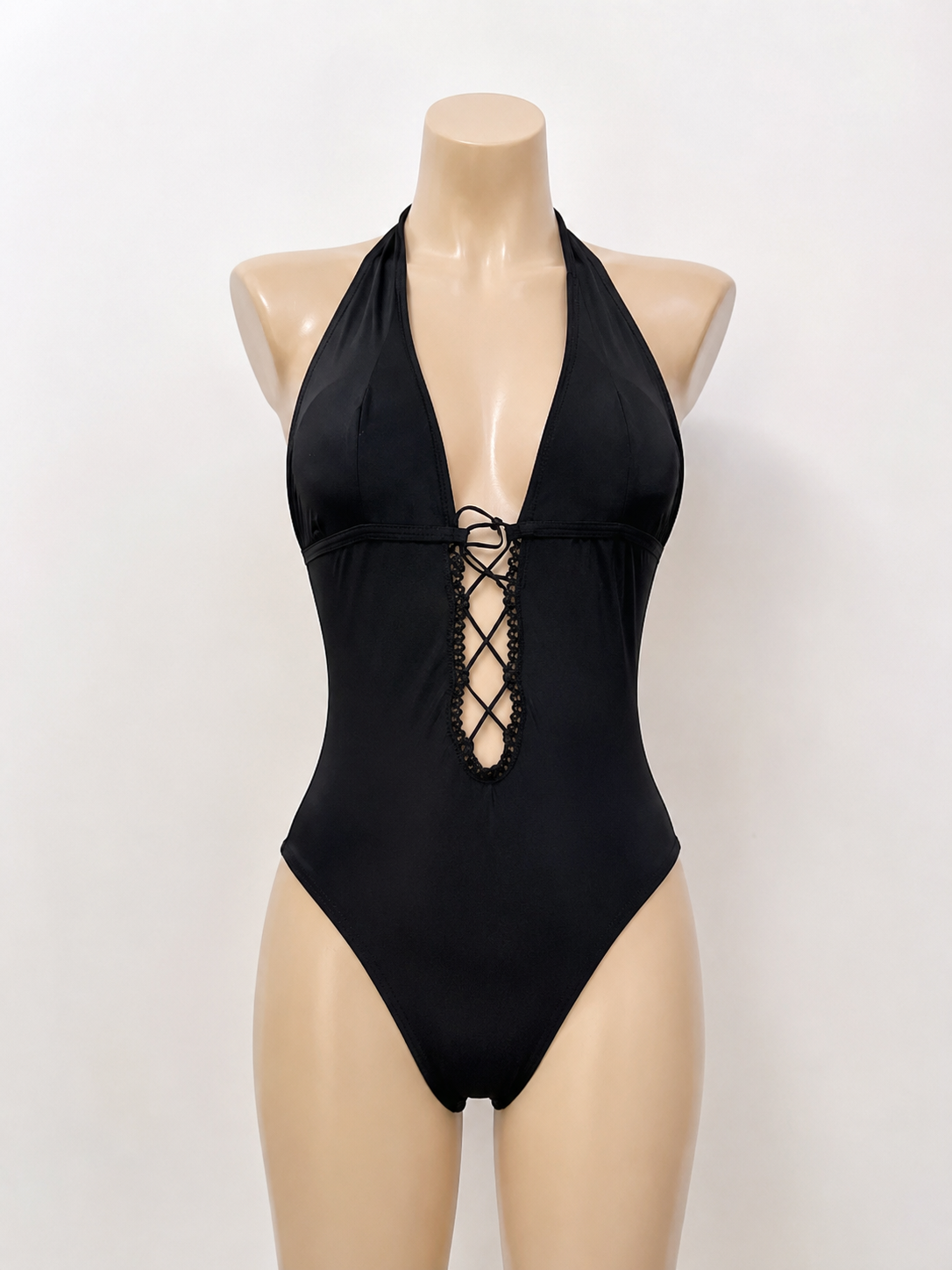 مایو زنانه اسلیپ گره ای فانتزی مشکی